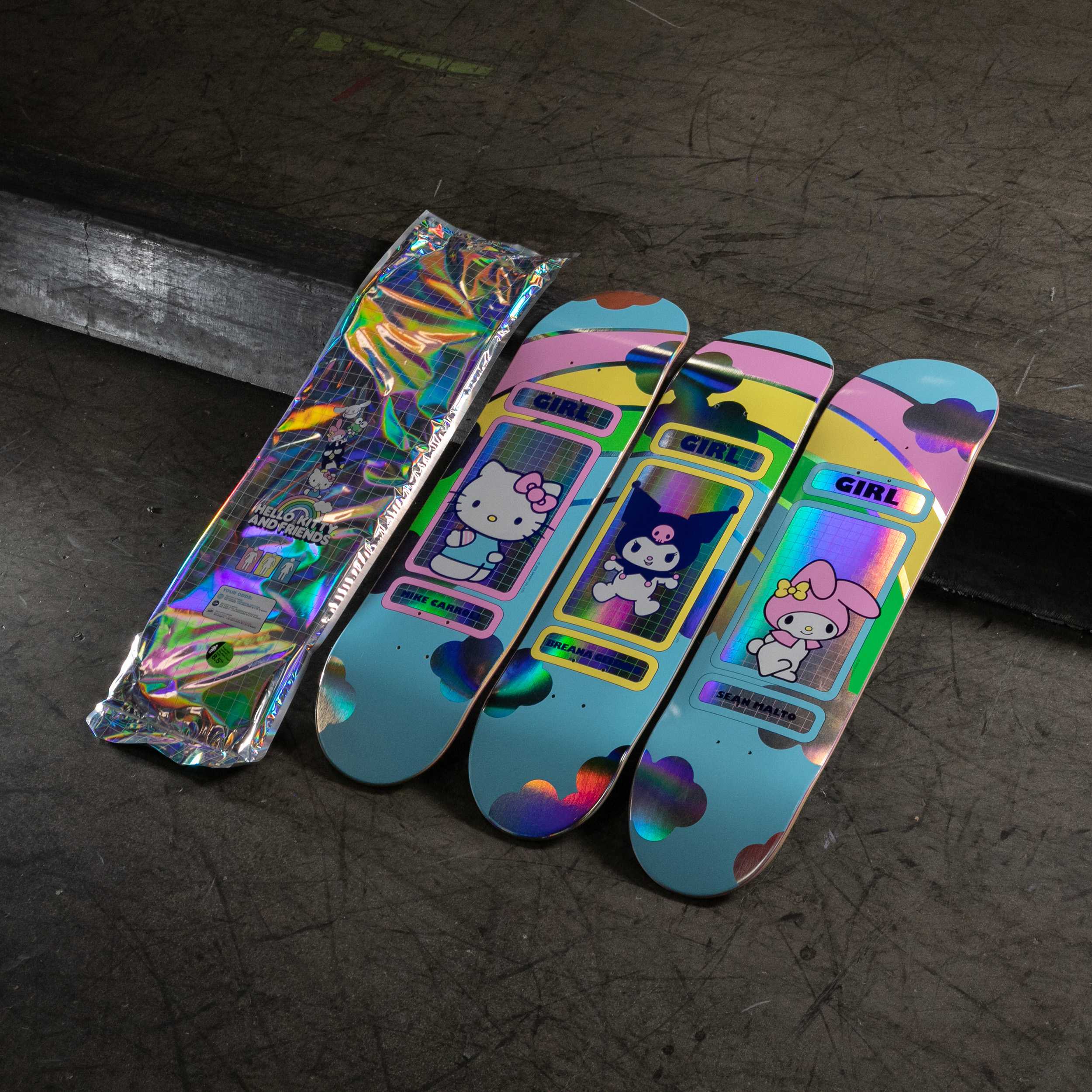 Girl Hello Kitty Rainbow Skateboard Deck - Malto 8.25
