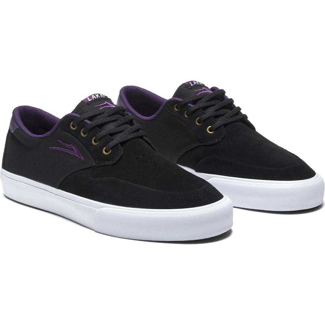 Lakai Riley 3 Skate Shoes - Black/Purple Suede | SkateHut