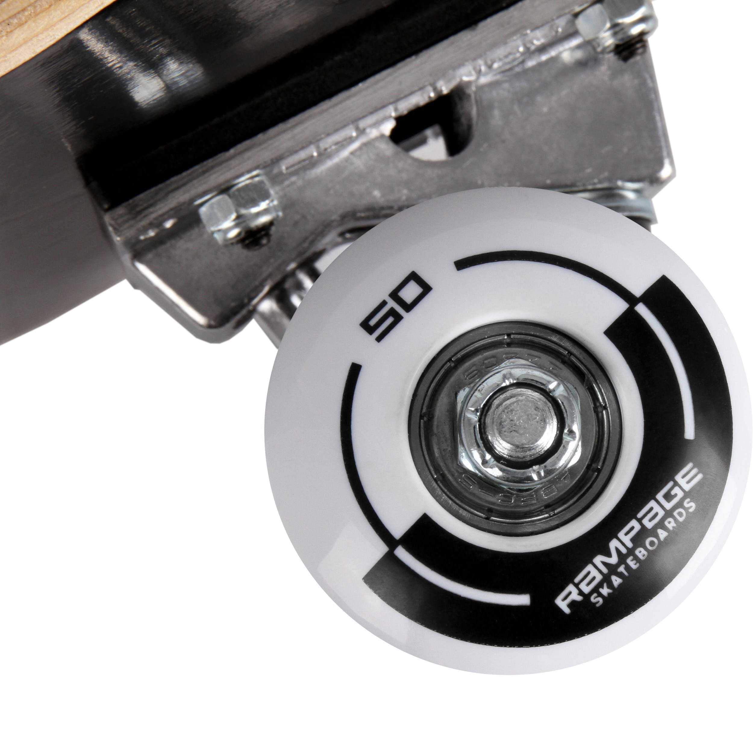 Roues De Skateboard Rampage 50mm – Injection PU, Acier Carbone, Roulements ABEC 3