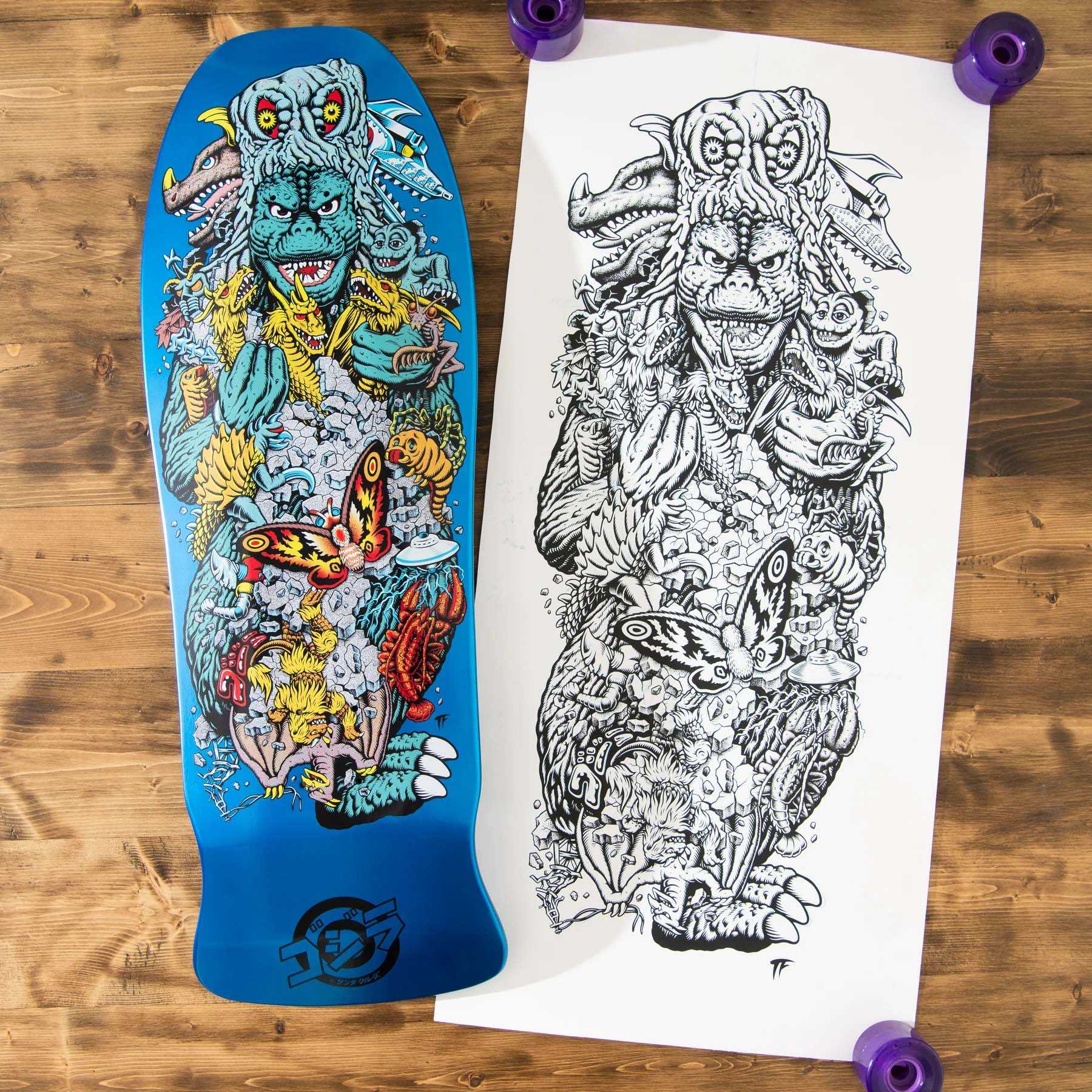 【SANTA CRUZ×GOZILLA】 KAIJU RSKP 10.125！ Santa Cruz x Godzilla Skateboard Deck - Kaiju Roskopp 10.125