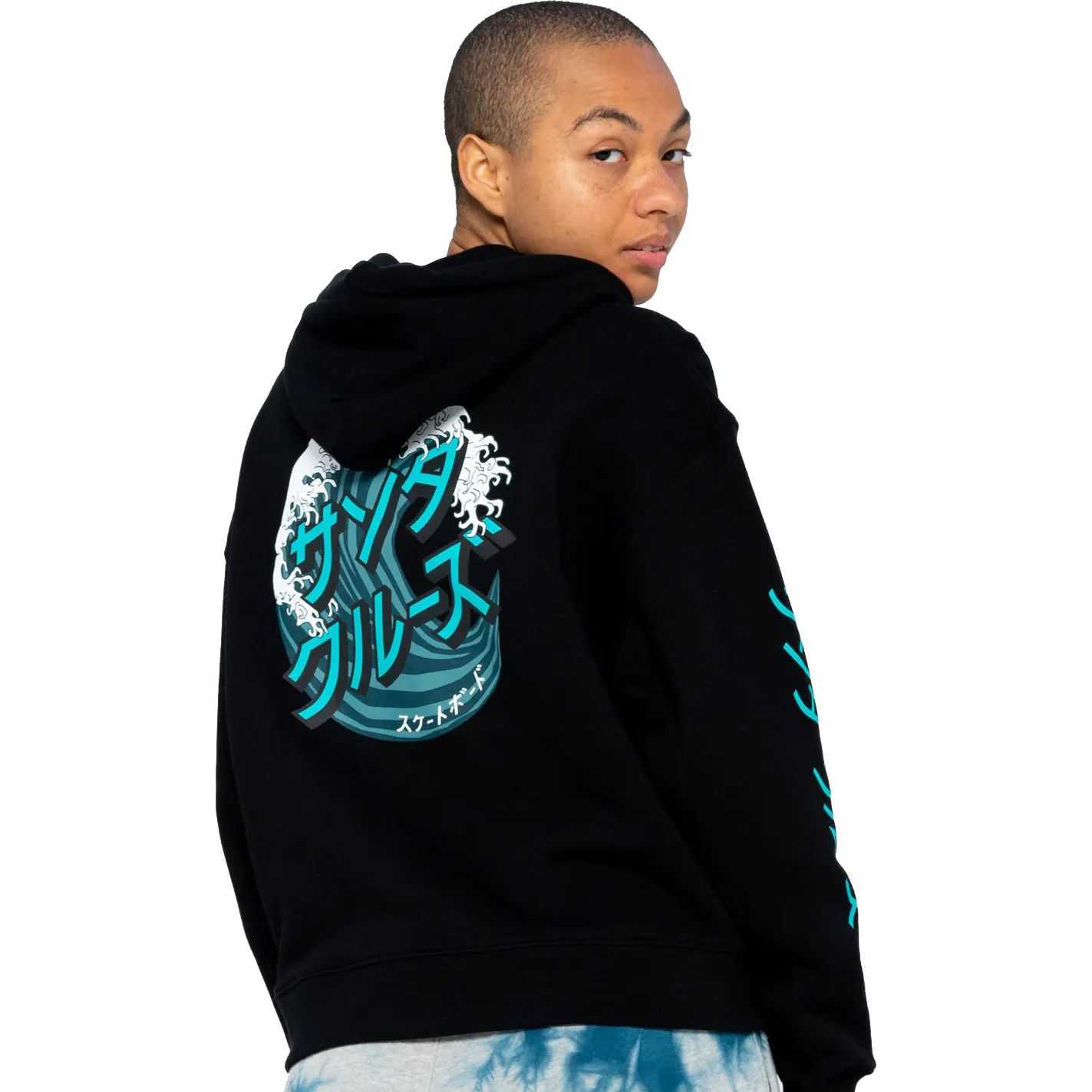 Santa Cruz Japanese Wave Dot Hoodie - Black | SkateHut