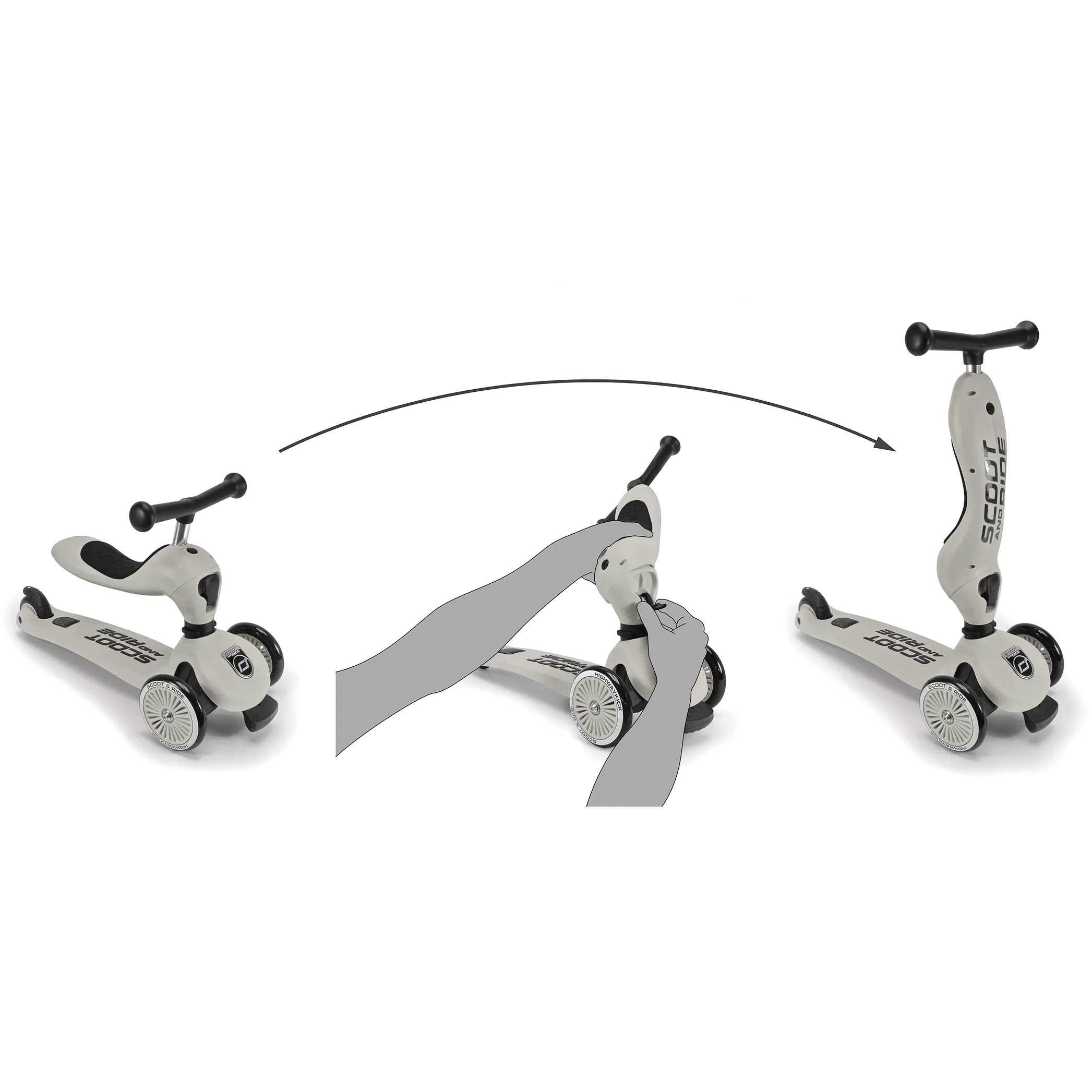 【値下不可】Scoot and Ride Highwaykick 1 ホワイト Scoot and Ride Highway Kick 1 Kids Scooter - Ash | SkateHut