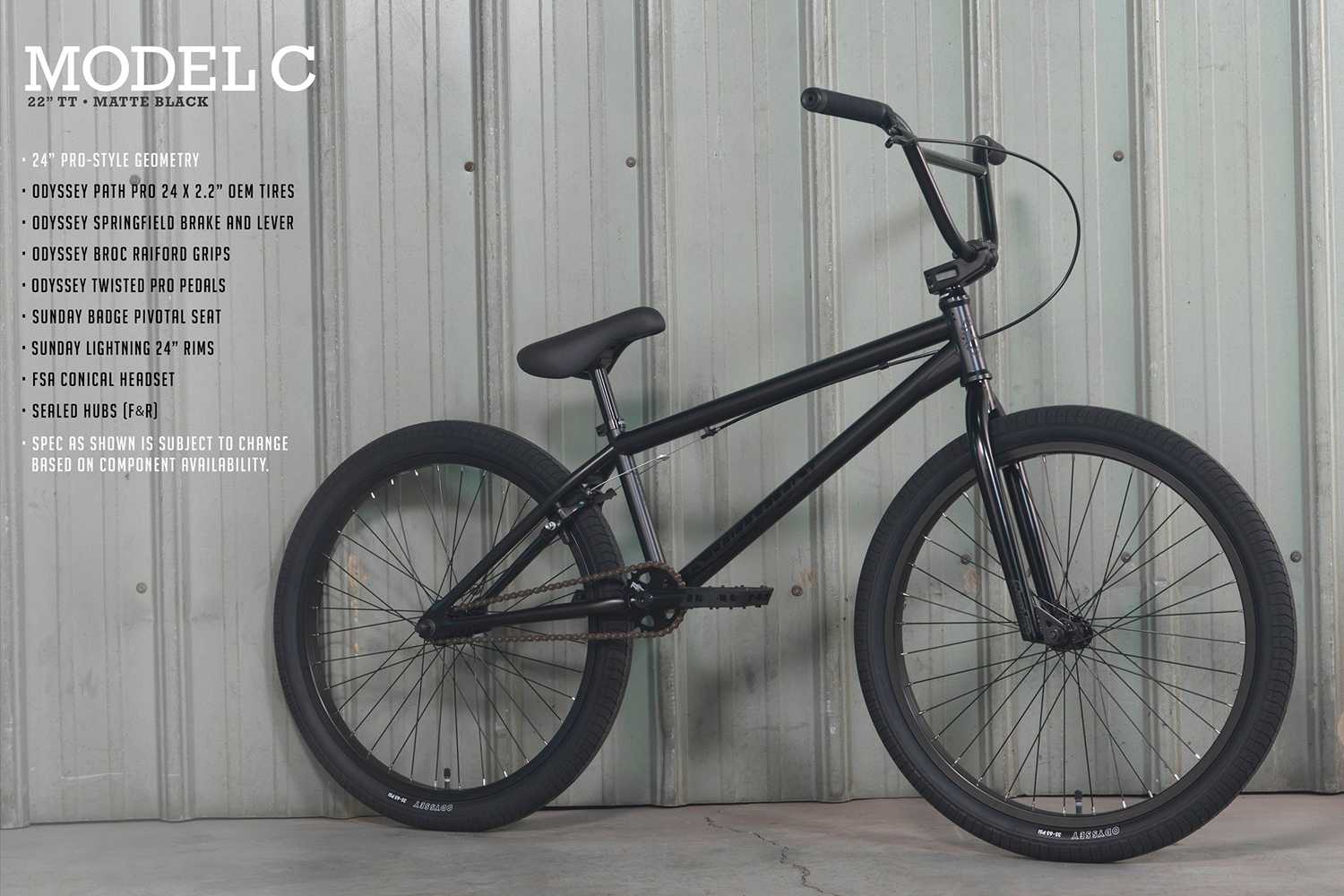 BMX SUNDAY MODEL C PRO 24インチ Sunday 2022 Model C 24'' Complete BMX - Matte Black | SkateHut