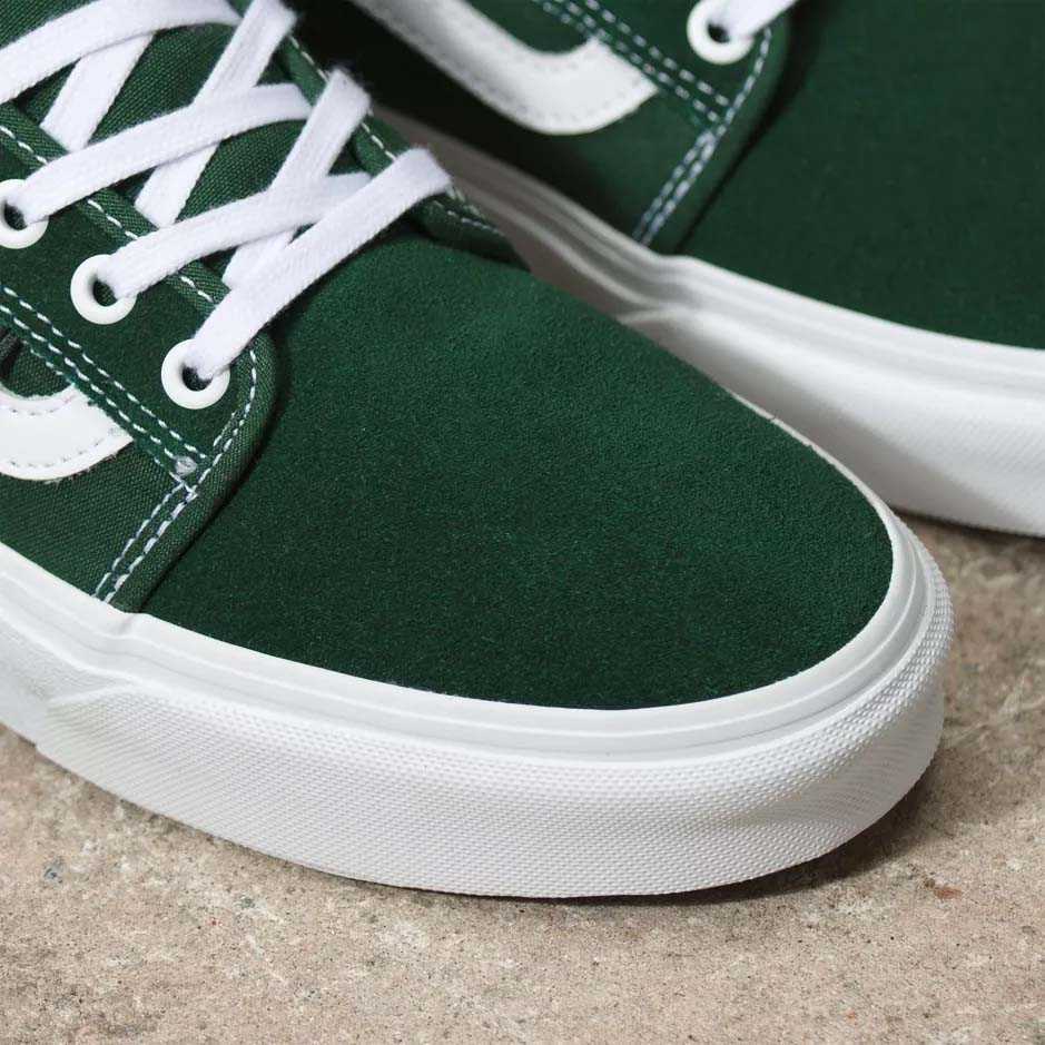 Vans Chukka Low Sidestripe Skate Shoes - Dark Green/White | SkateHut
