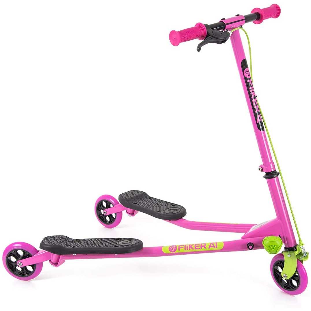 Fliker YフリッカーA1 キックスクーター Yvolution Y Fliker A1 Air Scooter - Pink/Green | SkateHut